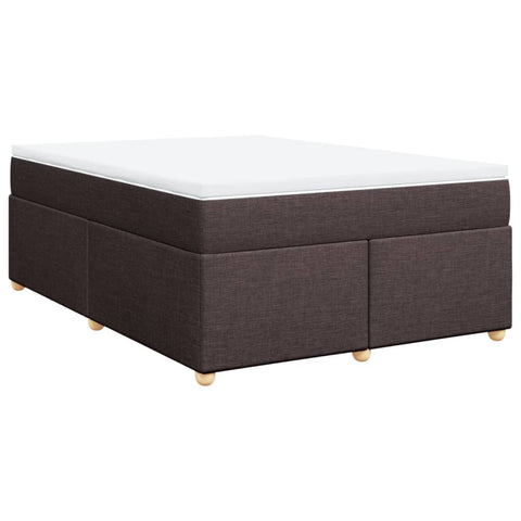 vidaXL Box Spring Bed with Mattress Dark Brown 140x200 cm Fabric