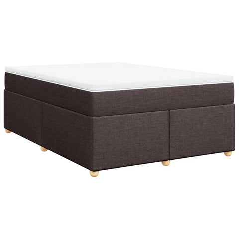 vidaXL Box Spring Bed with Mattress Dark Brown 140x200 cm Fabric