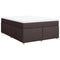 vidaXL Box Spring Bed with Mattress Dark Brown 140x200 cm Fabric