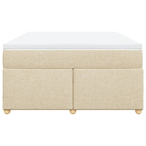 vidaXL Box Spring Bed with Mattress Cream 140x200 cm Fabric