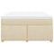 vidaXL Box Spring Bed with Mattress Cream 140x200 cm Fabric