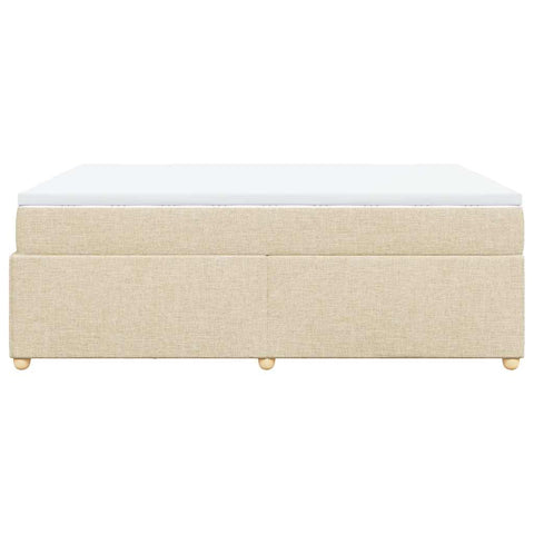 vidaXL Box Spring Bed with Mattress Cream 140x200 cm Fabric