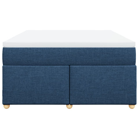 vidaXL Box Spring Bed with Mattress Blue 140x200 cm Fabric