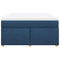 vidaXL Box Spring Bed with Mattress Blue 140x200 cm Fabric