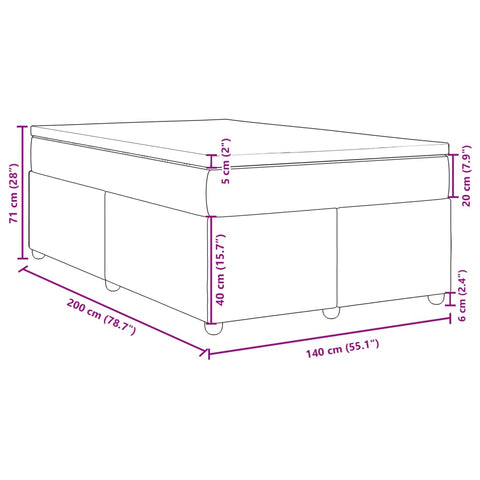 vidaXL Box Spring Bed with Mattress Blue 140x200 cm Fabric