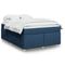 vidaXL Box Spring Bed with Mattress Blue 140x200 cm Fabric