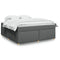 vidaXL Box Spring Bed with Mattress Dark Grey 180x200 cm Fabric