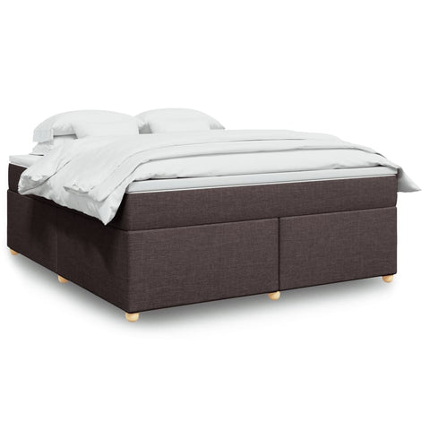 vidaXL Box Spring Bed with Mattress Dark Brown 180x200 cm Fabric