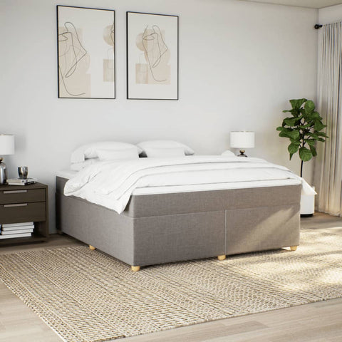 vidaXL Box Spring Bed with Mattress Taupe 180x200 cm Fabric