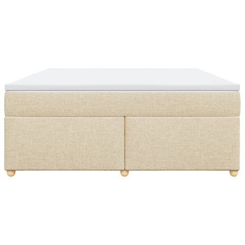 vidaXL Box Spring Bed with Mattress Cream 180x200 cm Fabric