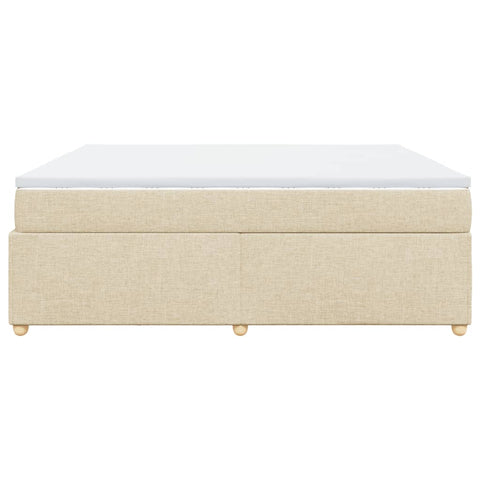 vidaXL Box Spring Bed with Mattress Cream 180x200 cm Fabric