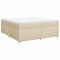 vidaXL Box Spring Bed with Mattress Cream 180x200 cm Fabric