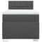 vidaXL Box Spring Bed with Mattress Dark Grey 90x200 cm Fabric