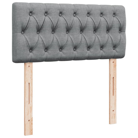 vidaXL Box Spring Bed with Mattress Light Grey 90x200 cm Fabric