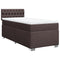 vidaXL Box Spring Bed with Mattress Dark Brown 90x200 cm Fabric