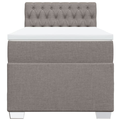 vidaXL Box Spring Bed with Mattress Taupe 90x200 cm Fabric