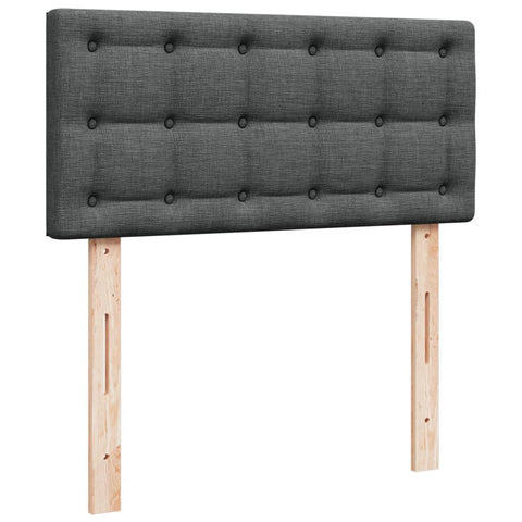 vidaXL Box Spring Bed with Mattress Dark Grey 90x200 cm Fabric