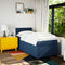 vidaXL Box Spring Bed with Mattress Blue 90x200 cm Fabric