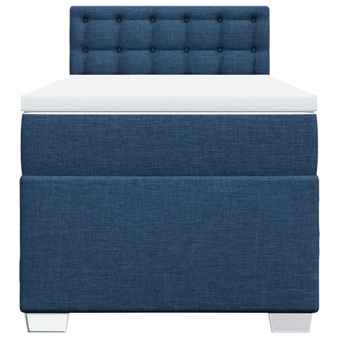 vidaXL Box Spring Bed with Mattress Blue 90x200 cm Fabric