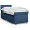 vidaXL Box Spring Bed with Mattress Blue 90x200 cm Fabric