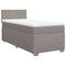 vidaXL Box Spring Bed with Mattress Taupe 100x200 cm Fabric