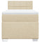 vidaXL Box Spring Bed with Mattress Cream 100x200 cm Fabric
