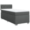 vidaXL Box Spring Bed with Mattress Dark Grey 100x200 cm Fabric
