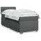 vidaXL Box Spring Bed with Mattress Dark Grey 100x200 cm Fabric
