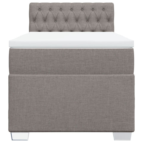vidaXL Box Spring Bed with Mattress Taupe 100x200 cm Fabric