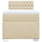 vidaXL Box Spring Bed with Mattress Cream 100x200 cm Fabric