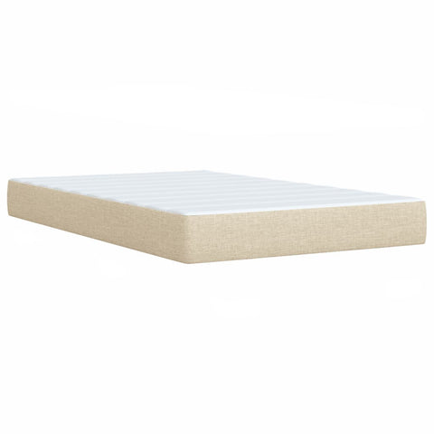 vidaXL Box Spring Bed with Mattress Cream 100x200 cm Fabric