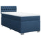 vidaXL Box Spring Bed with Mattress Blue 100x200 cm Fabric