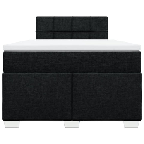 vidaXL Box Spring Bed with Mattress Black 120x190 cm Fabric