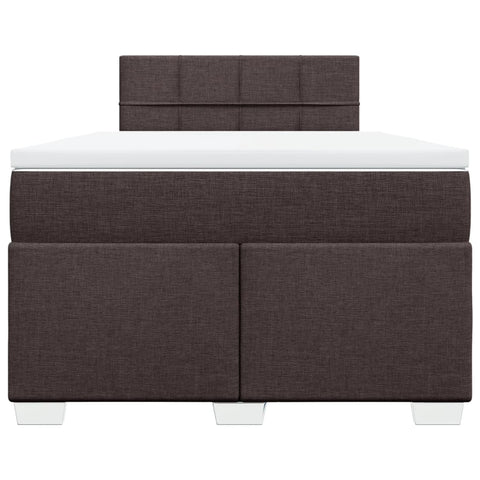 vidaXL Box Spring Bed with Mattress Dark Brown 120x190 cm Fabric