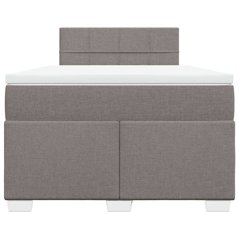 vidaXL Box Spring Bed with Mattress Taupe 120x190 cm Fabric