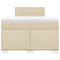 vidaXL Box Spring Bed with Mattress Cream 120x190 cm Fabric