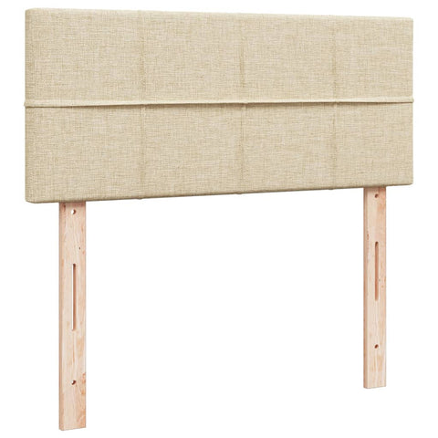 vidaXL Box Spring Bed with Mattress Cream 120x190 cm Fabric