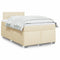 vidaXL Box Spring Bed with Mattress Cream 120x190 cm Fabric