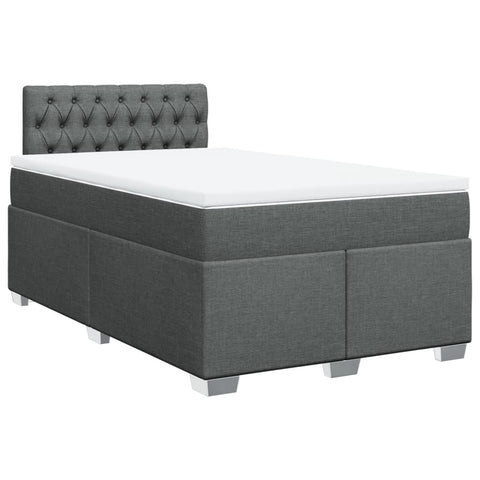 vidaXL Box Spring Bed with Mattress Dark Grey 120x190 cm Fabric
