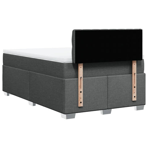 vidaXL Box Spring Bed with Mattress Dark Grey 120x190 cm Fabric