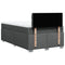 vidaXL Box Spring Bed with Mattress Dark Grey 120x190 cm Fabric
