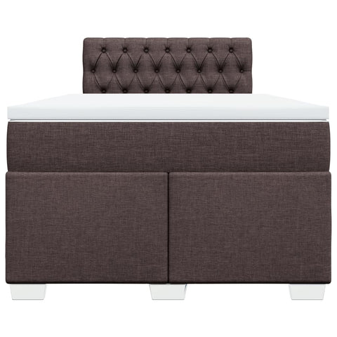 vidaXL Box Spring Bed with Mattress Dark Brown 120x190 cm Fabric