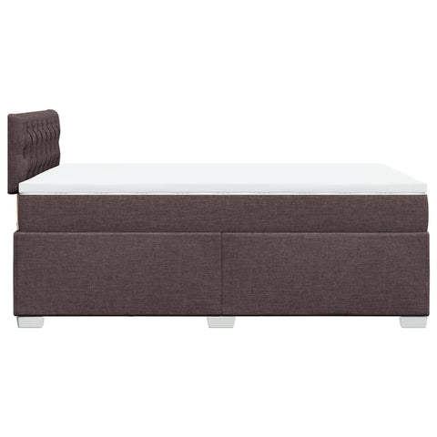 vidaXL Box Spring Bed with Mattress Dark Brown 120x190 cm Fabric