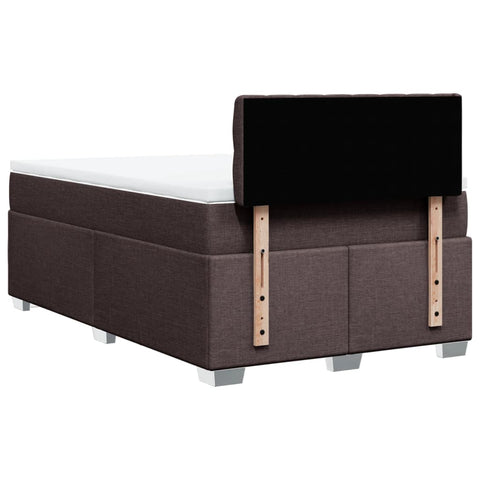vidaXL Box Spring Bed with Mattress Dark Brown 120x190 cm Fabric