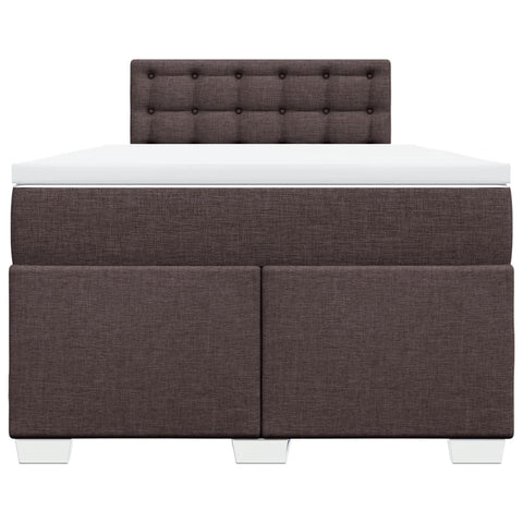vidaXL Box Spring Bed with Mattress Dark Brown 120x190 cm Fabric