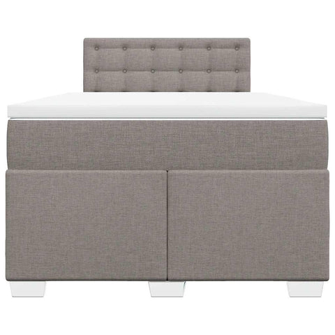 vidaXL Box Spring Bed with Mattress Taupe 120x190 cm Fabric