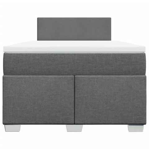 vidaXL Box Spring Bed with Mattress Dark Grey 120x200 cm Fabric