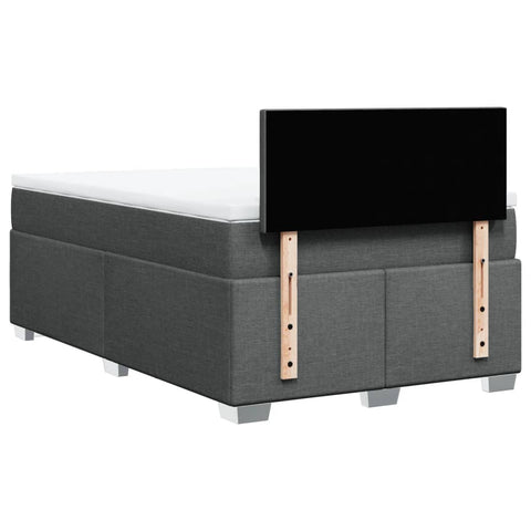 vidaXL Box Spring Bed with Mattress Dark Grey 120x200 cm Fabric