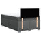 vidaXL Box Spring Bed with Mattress Dark Grey 120x200 cm Fabric