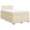 vidaXL Box Spring Bed with Mattress Cream 120x200 cm Fabric